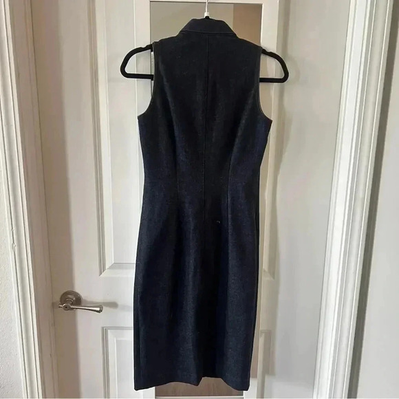 146 Ralph Lauren Black Label Denim Full Zip Collar Dress Size 4 - Picture 3 of 6